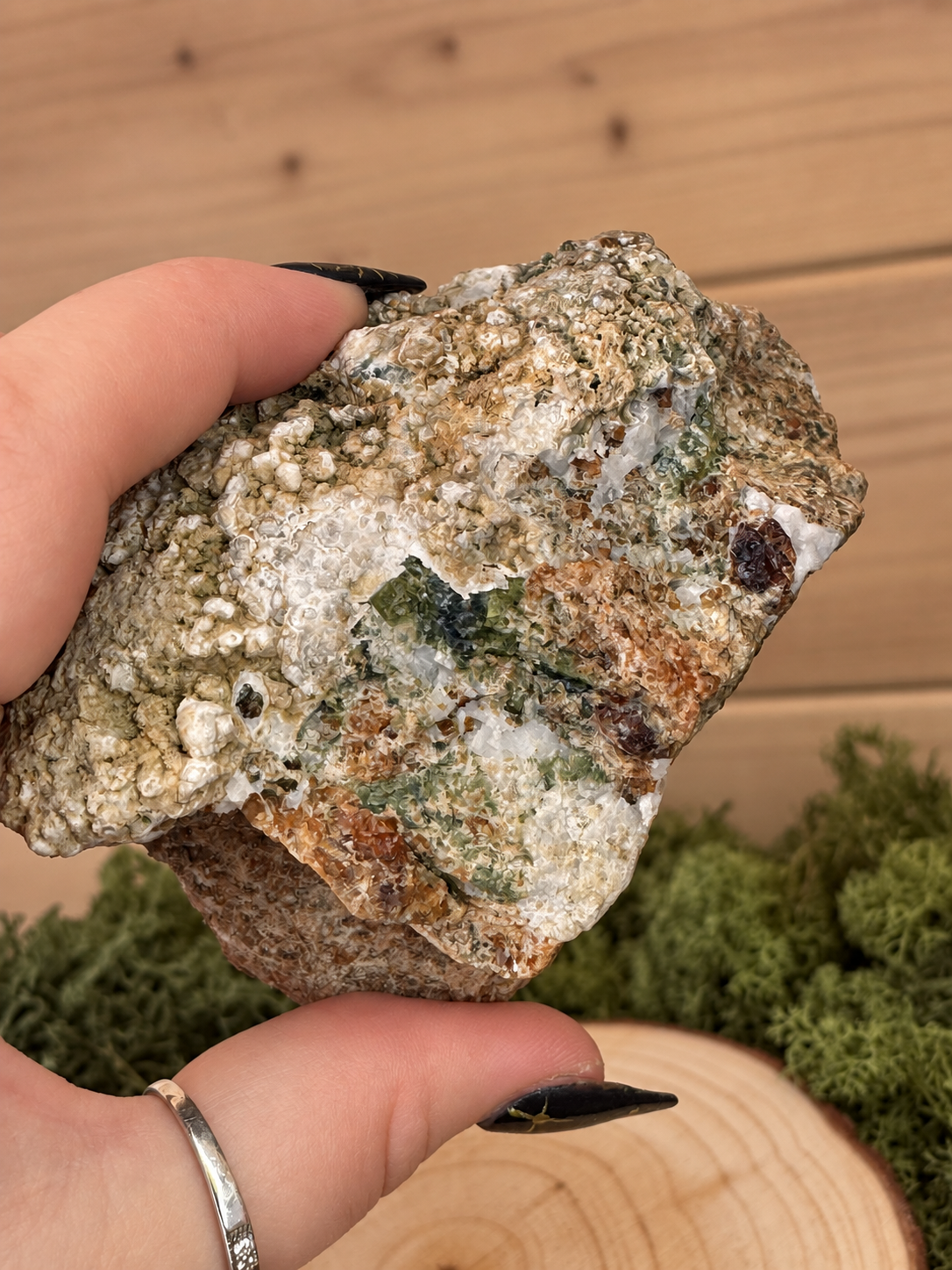 Reverse of Andradite Garnet specimen on calc-silicate matrix from Afghanistan