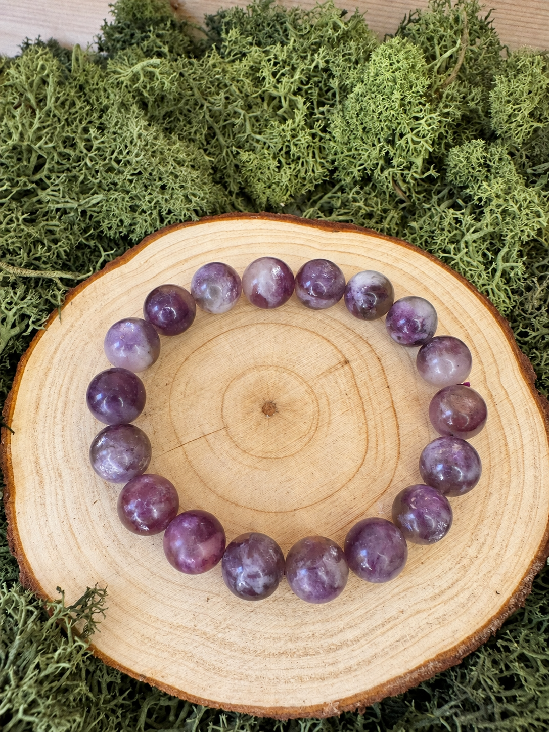 Lepidolite Mica Bead Bracelet