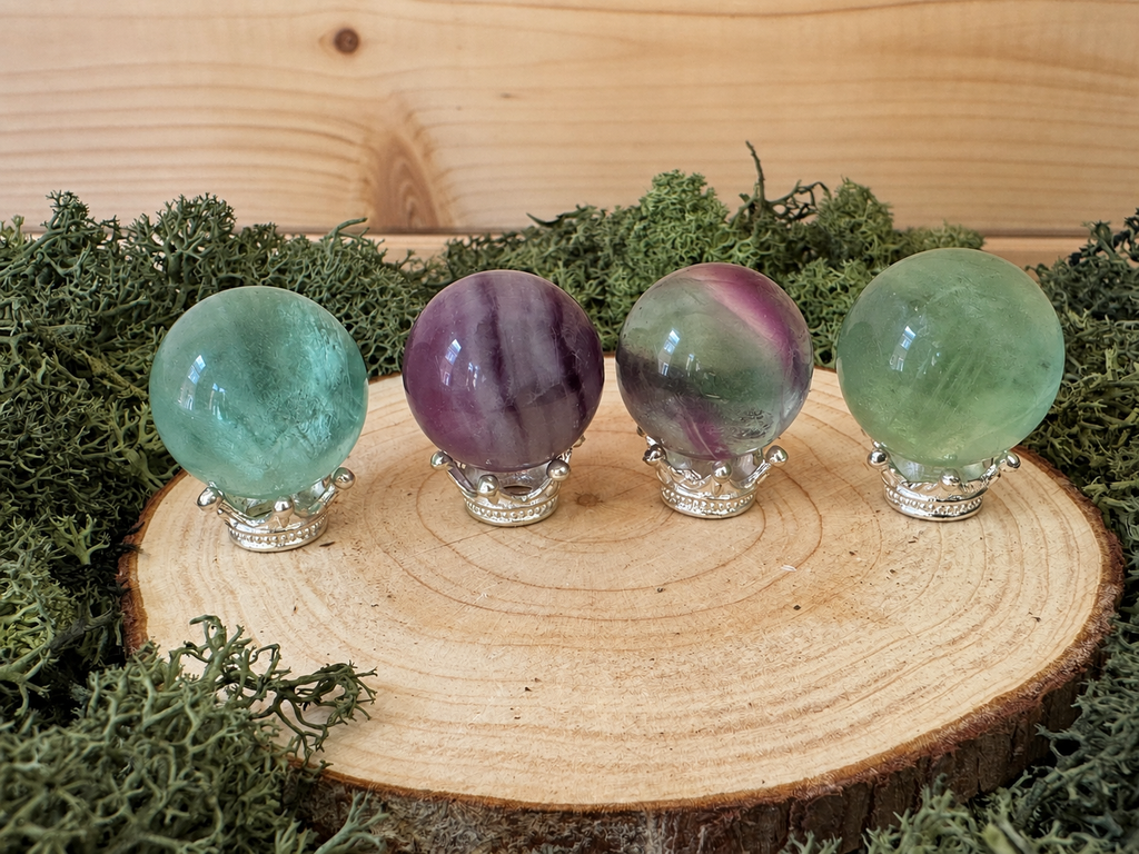 Mini Fluorite Spheres with Stands