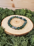 Moss Agate Bead Bracelet
