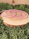 Four natural faceted Pink Opal crystal stretch bracelets in soft blush pink
