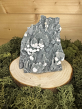 Mordenite on green grey Chalcedony mineral specimen from Pune District Maharashtra India