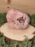 141g Pink Amethyst freeform with blush pink colouring and natural druzy crystal pockets