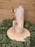 228g Pink Amethyst druzy tower with pale blush pink crystal formations