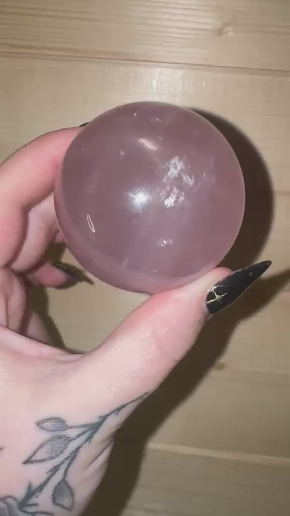 High Grade Starlight Rose Quartz Sphere