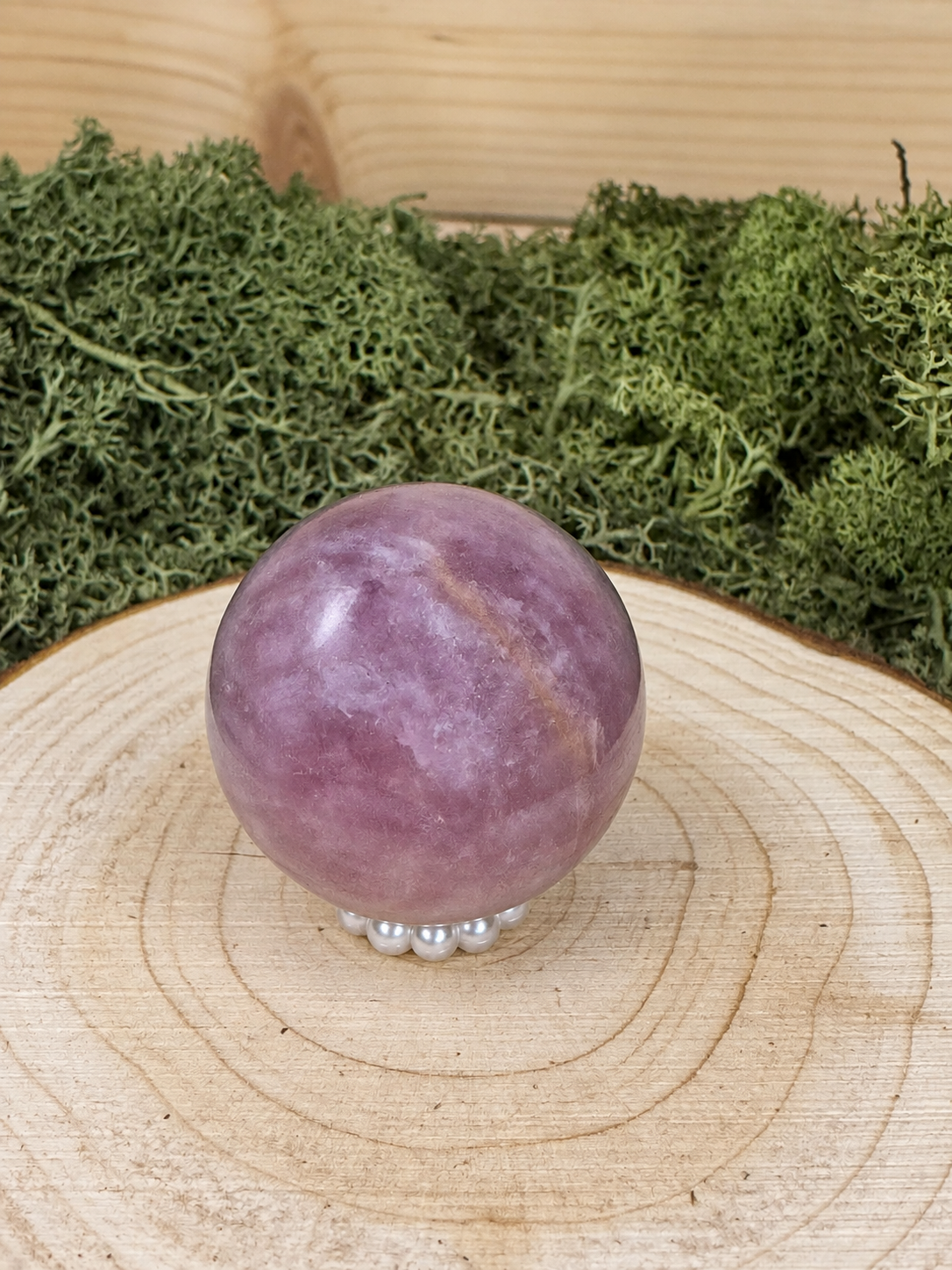 Lavender purple Periwinkle Quartz crystal sphere from Madagascar