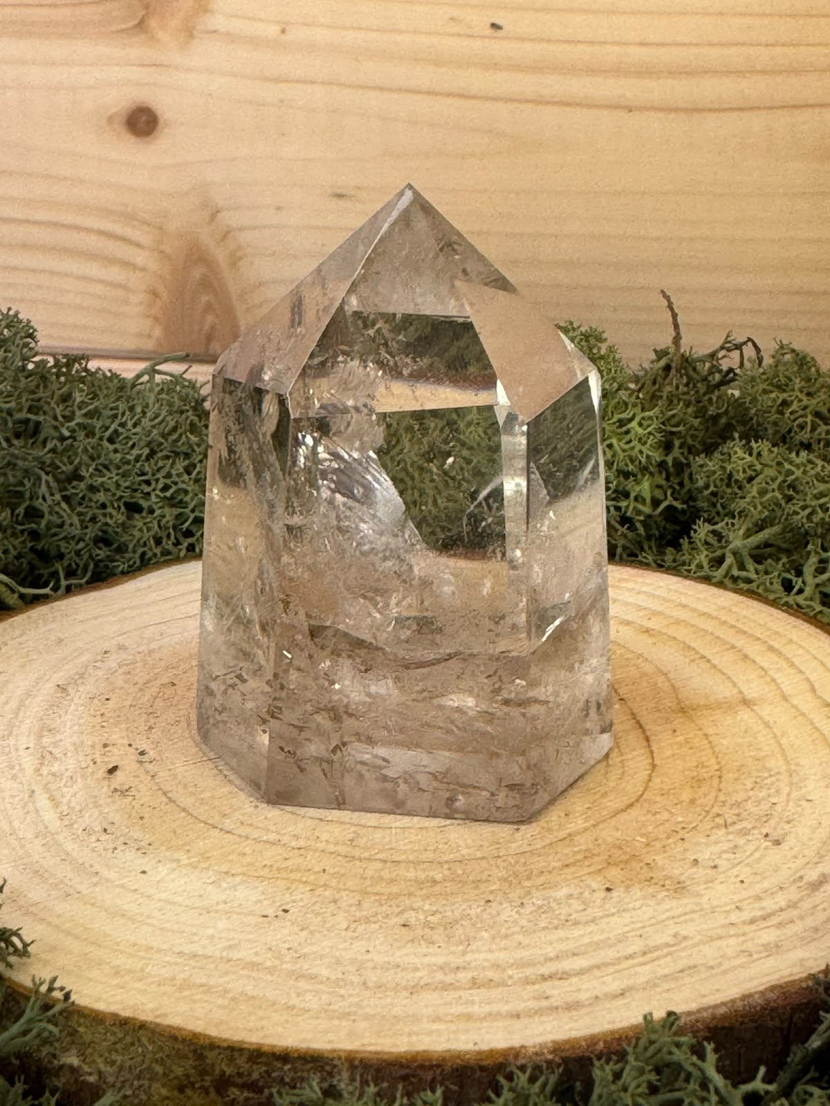 Natural Smoky Quartz tower 106g with clear windows and internal inclusions