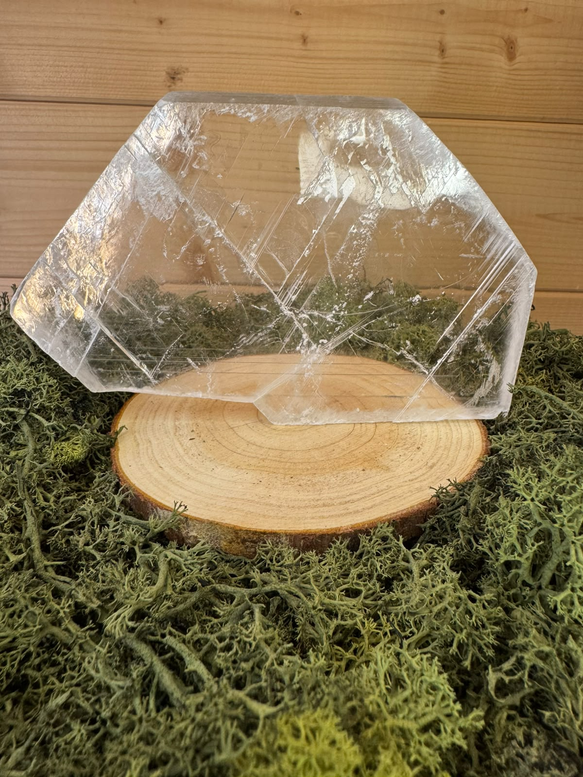 True Selenite slab A 209g self standing transparent gypsum crystal