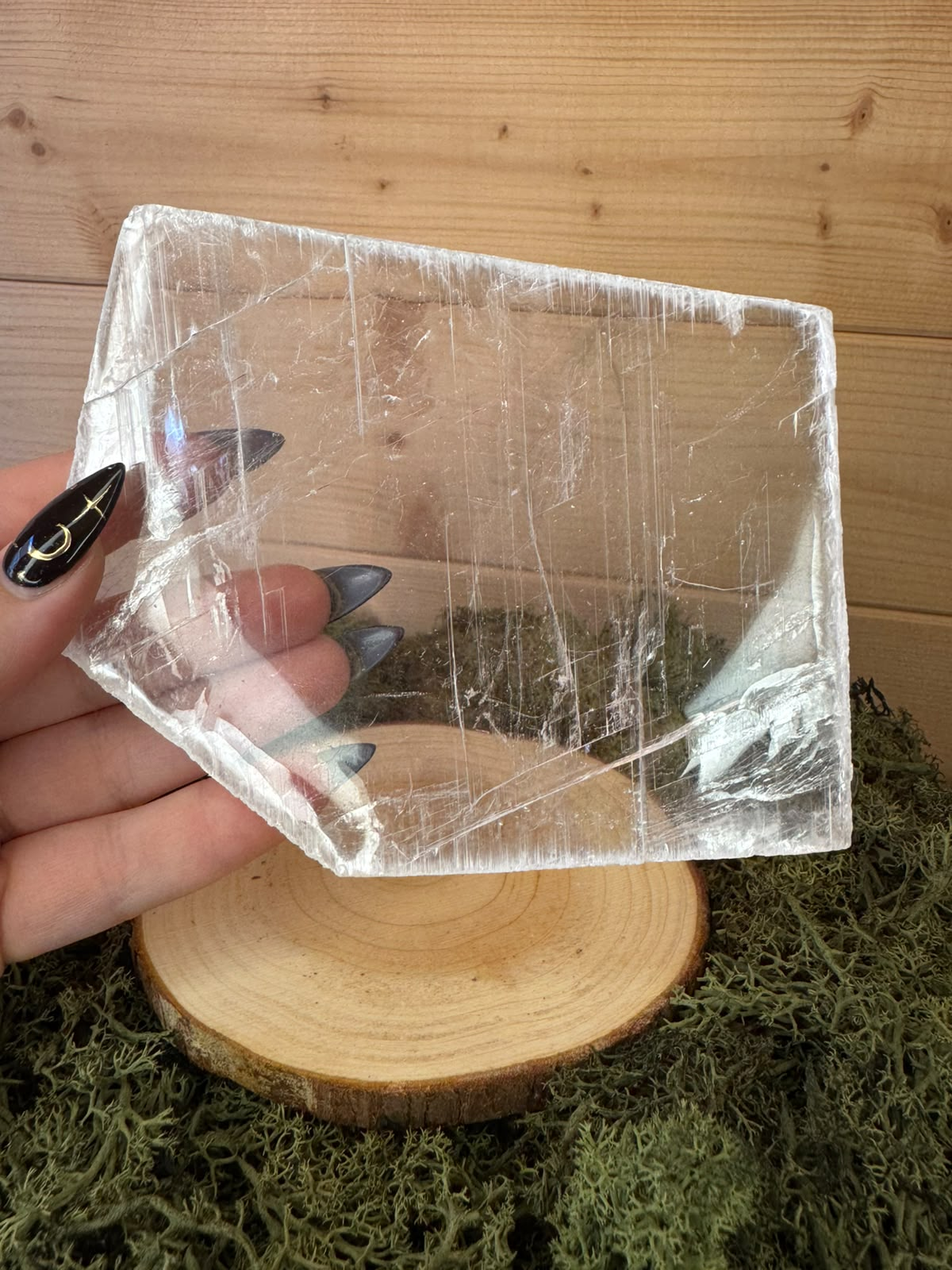 True Selenite slab B 123g transparent natural gypsum crystal