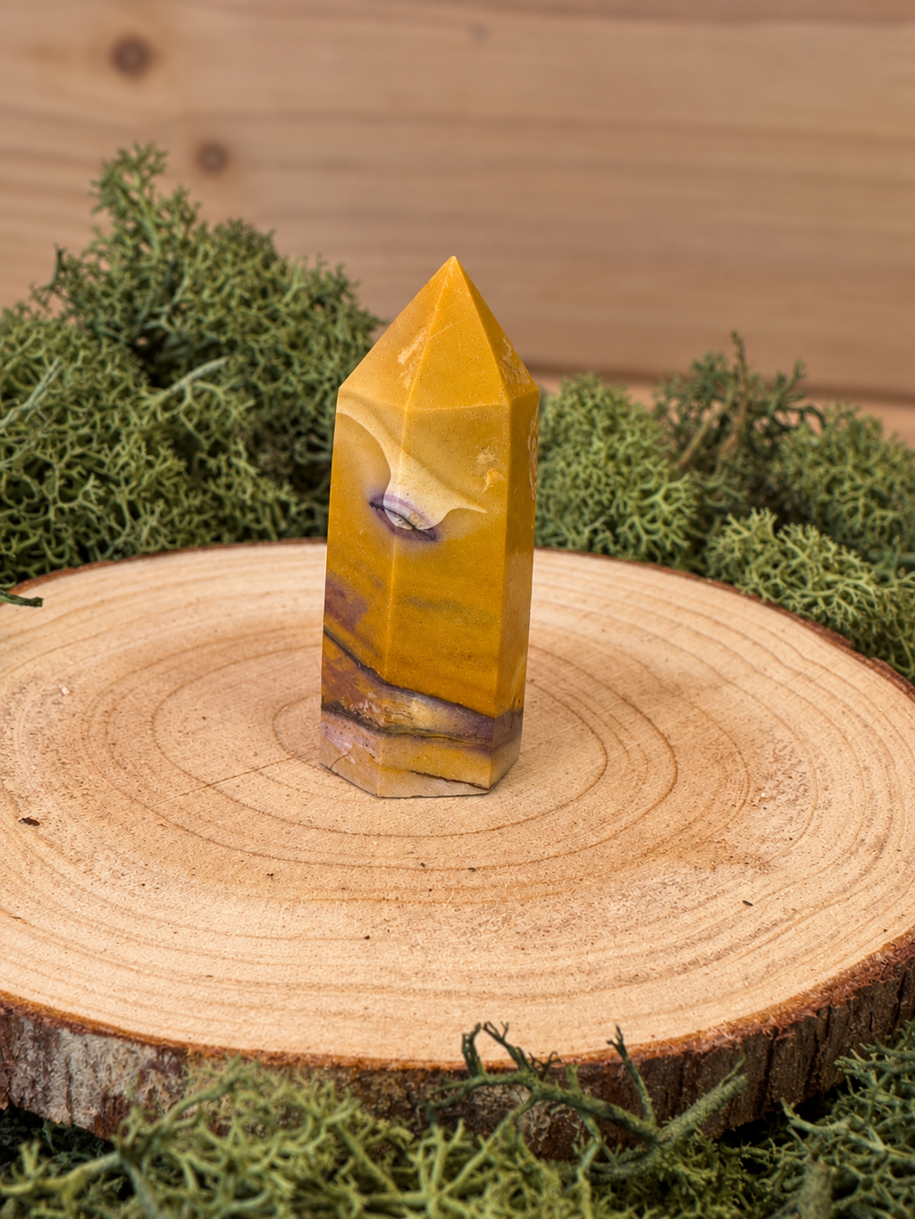 19g polished Mookaite Jasper crystal tower with natural earthy banding